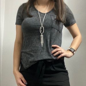Grey V-Neck Top